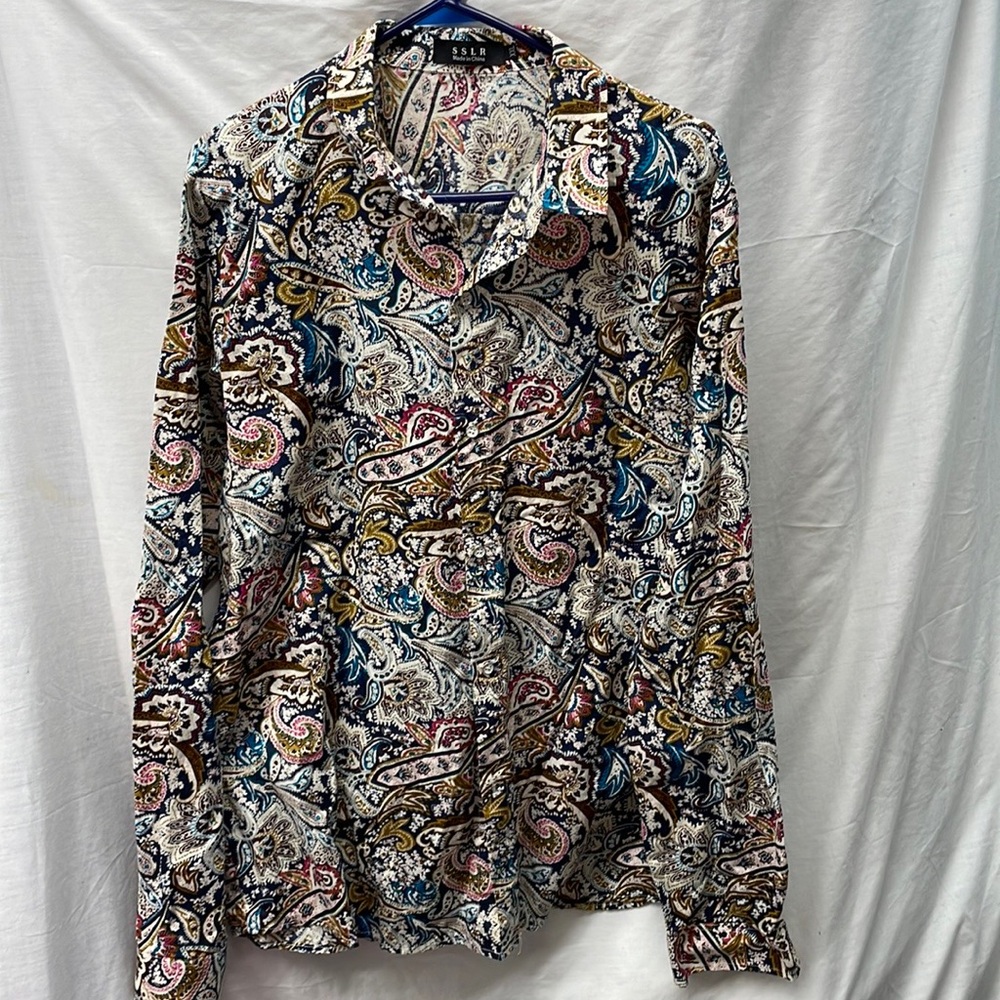 SSLR long sleeve button down blouse ladies sz xxl